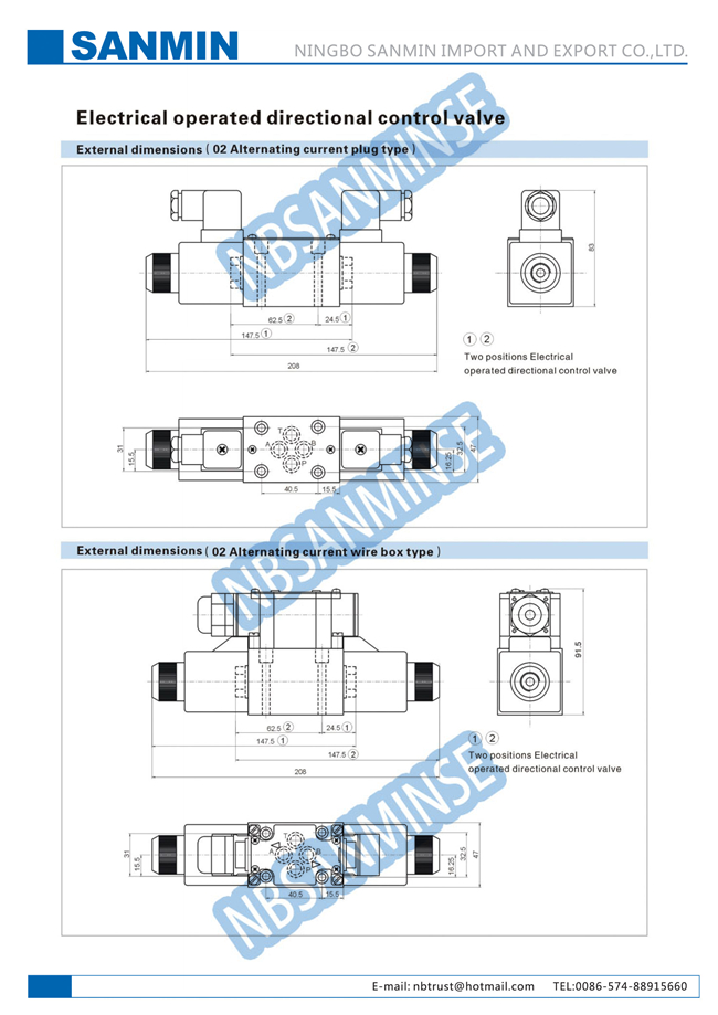 Fw Electric Hydraulic Solenoid Valve Hydraulic Solenoid Directional Control Valves