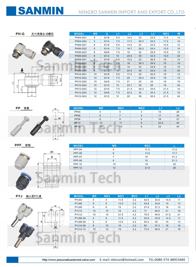 PPF Hose Pneumatic Quick Connect End Cap Air Fittings Straight Push In
