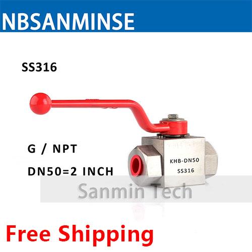 KHB-G1//8 1//4 3//8 1//2 Stainless Steel 304//316 High Pressure Hydraulic Ball Valve Anti Corrosion Design Color : NPT, Size : 1//8