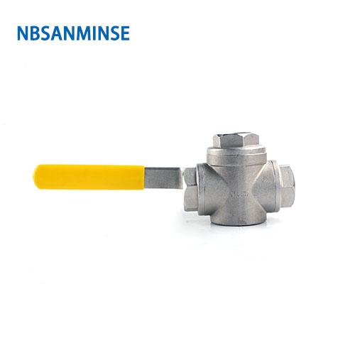 3 Way Hydraulic Ball Valve 1 Inch 1000psi WOG CF8M3K1 Stainless Steel