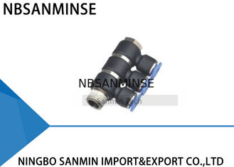 Tube Universal Triple Branch Union Fittings Plastic Banjo Air Push In Swivel Quick Connector Sanmin