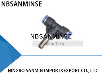 PBJ T Type Pneumatic Connector Push In Tee Union Fitting For Air Pipe Hose Equal Plug Sanmin