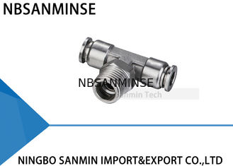 NBSANMINSE SSPT M5 M6 1/8 1/4 3/8 1/2 SS316L Stainless Steel Push In Pneumatic Food Grade Male Branch Tee Fitting