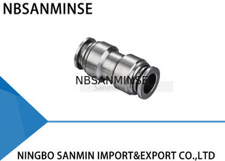 Push In Food Grade SS316L Pneumatic Air Fittings , Anticorrosion Stainless Steel Union Straight Fitting