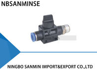HVFS Pneumatic Flow Control Valve Hand Hose To Thread Connector Push In 2Way / 3 Way Fittings Sanmin