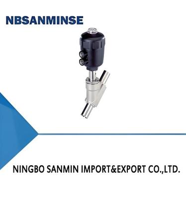 Pneumatically operated 2/2 way angle seat valve CLASSIC   Stainless steel body with PPS actuator