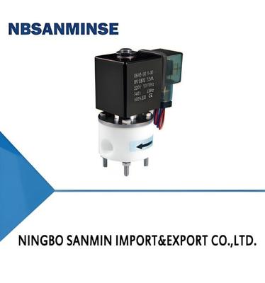 PTFE Solenoid Valve with Max.+60℃ Ambient Temperature 5℃～150℃ Medium Temperature and M8×1 G1/8 M6 1/4UNF-28 Linkage
