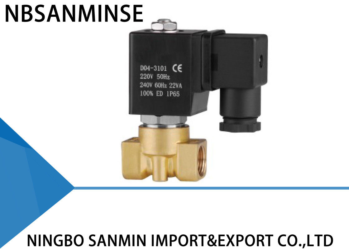 Professional P2 Small Brass Solenoid Valve 3 / 8 &quot; Customized High Reliability