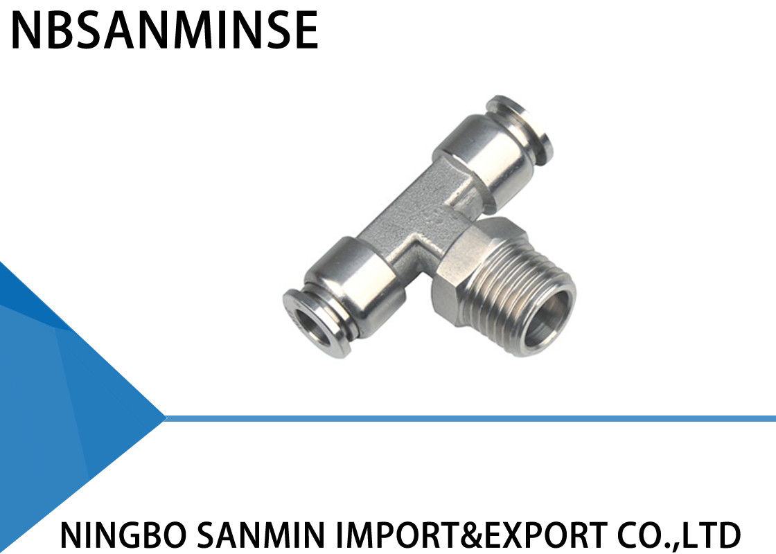 SSB Tee Air / Hydraulic Hose Fittings For Food Service / Chemical Industry