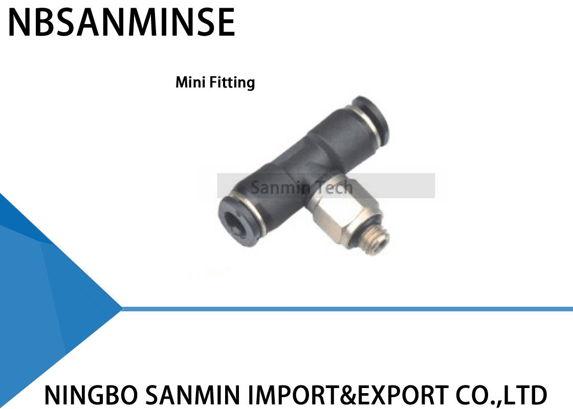 PB - C Compact One Touch Fitting Mini Fittings Plastic Male Branch Tee Fitting Pneumatic Push In Connector Sanmin