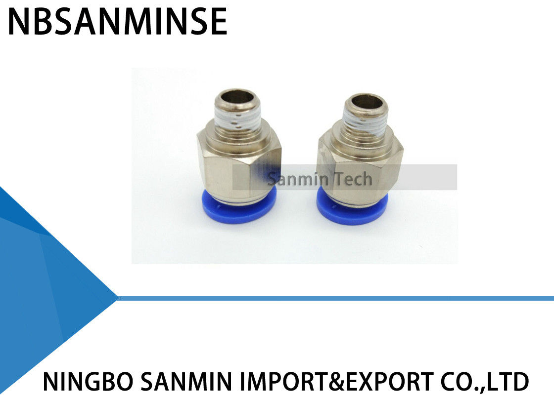 PC Tube Pneumatic Push In Pneumatic Air Male Straight Fitting Plastic Connector Sanmin