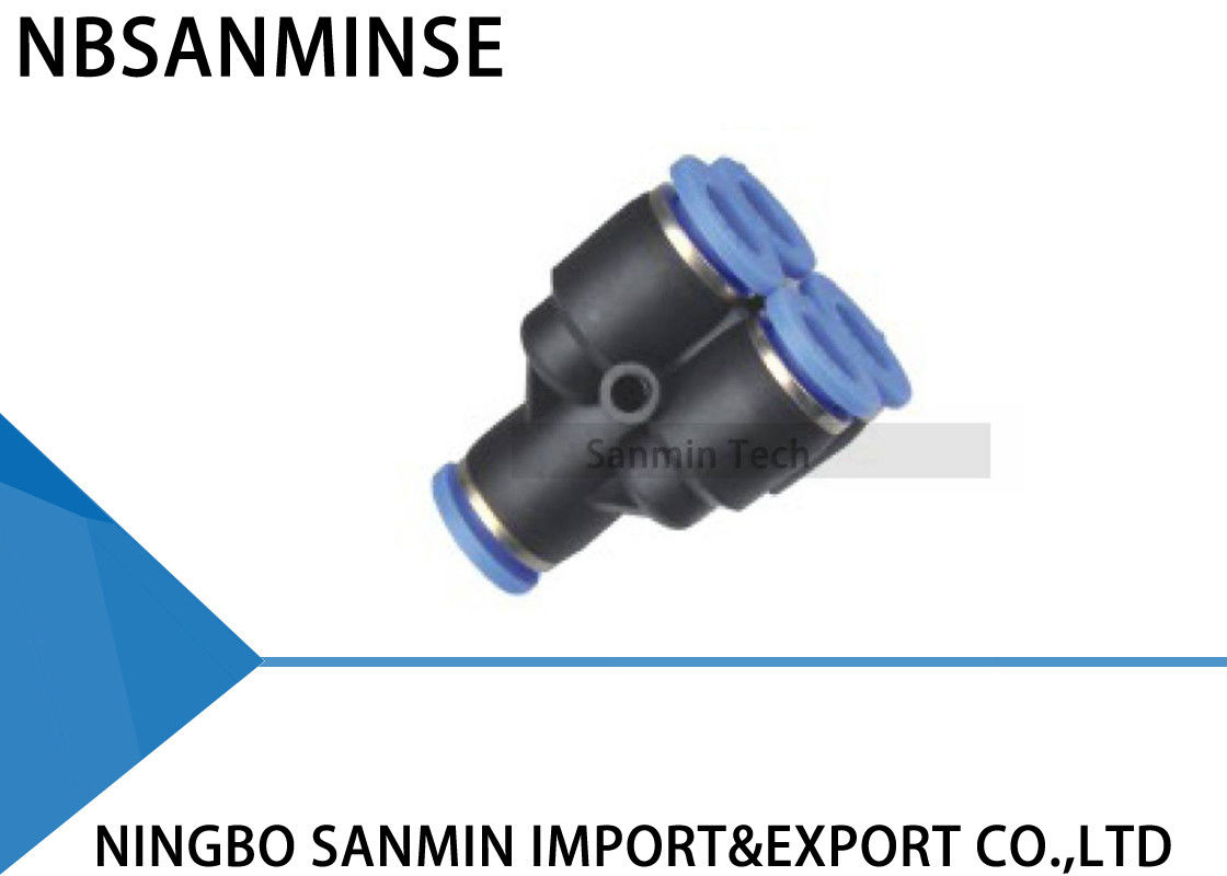 PXG Pneumatic Air Fittings Quick Connector 5 Way Double Y Type Push In Joint Plastic Fitting Sanmin