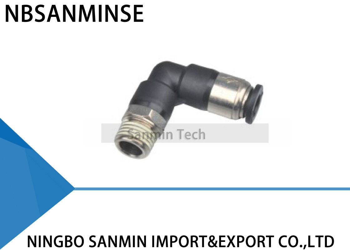 SPL Male Thread Degree L Type Pneumatic Fittings Elbow Air Stop Valve Quick Connector Sanmin