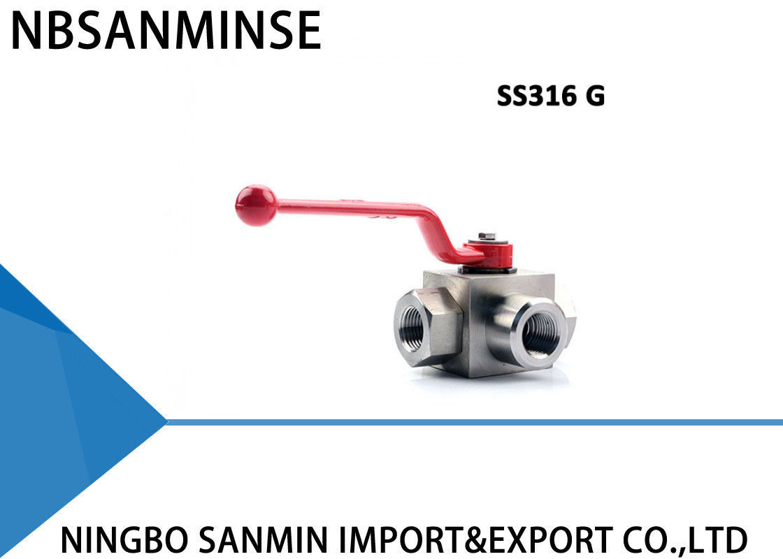 KHB3K SS316 Three Way Hydraulic Ball Valve Corrosion Resistance Normal Temperature