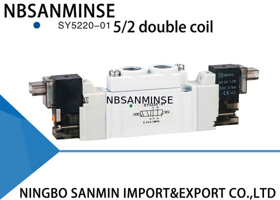 SY5000 Mini Pneumatic Solenoid Valve 220VAC  Dustproof 5 / 2 5 / 3 Position