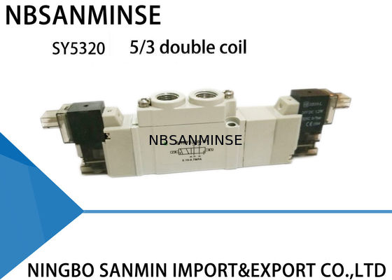 SY5000 Mini Pneumatic Solenoid Valve 220VAC  Dustproof 5 / 2 5 / 3 Position