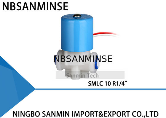Plastic Brass Solenoid Valve Normally Closed Direct Acting R 1/4" Quick Connected Pipe