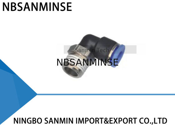 PLN Plastic Pneumatic Parts Push In Air Male Elbow Fitting Quick Connect Components Sanmin