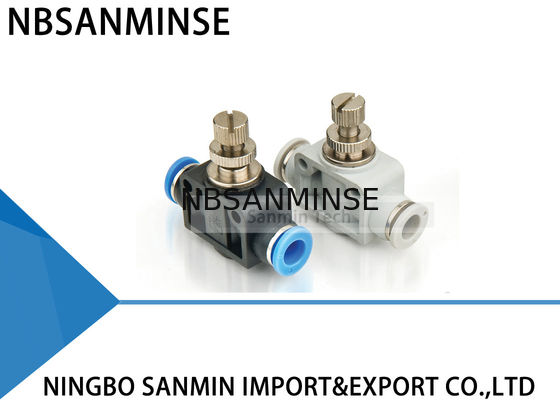 PA Pneumatic Fittings Manual Components Plastic Union Straight Governor Throttle Valve Rapid Push Pipe Fittings Sanmin