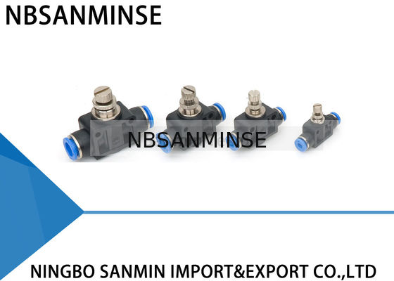 PA Pneumatic Fittings Manual Components Plastic Union Straight Governor Throttle Valve Rapid Push Pipe Fittings Sanmin