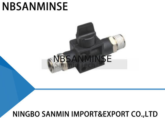 HVSS Pneumatic Flow Control Valve Hand Thread To Thread Connector Push In 2Way / 3 Way Fittings Sanmin
