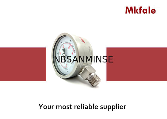 Laser Welding Stainless Steel Pressure Gauge , SMSS - 100mm 4 Inch Bottom Back Entry Small Pressure Gauge