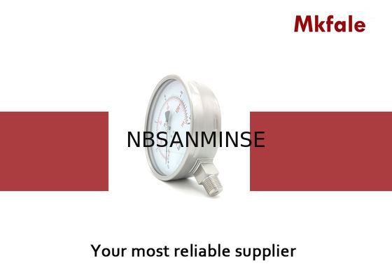 6 Inch Manometer Liquid Pressure Gauge With SMSS 160mm Back / Bottom