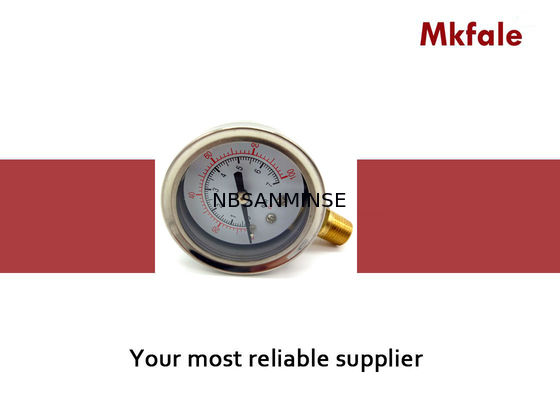 Plastic Window Liquid Filled Pressure Gauge 50mm For Pneumatic / Hydraulic System