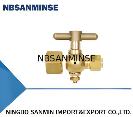 Brass Three way plug valve connecting pressure gauges 0.6MPA