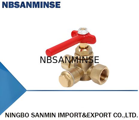 1 2 Inch 1.6Mpa Pressure Gauge Three Way Valve With Brass Body