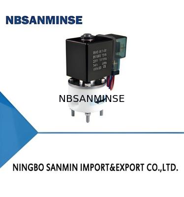 PTFE Solenoid Valve with Max.+60℃ Ambient Temperature 5℃～150℃ Medium Temperature and M8×1 G1/8 M6 1/4UNF-28 Linkage
