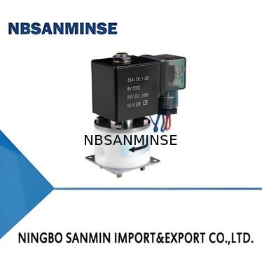 PTFE Solenoid Valve with Max.+60℃ Ambient Temperature 5℃～150℃ Medium Temperature and M8×1 G1/8 M6 1/4UNF-28 Linkage