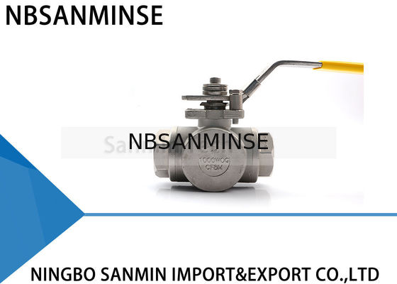 3 Way Hydraulic Ball Valve 1 Inch 1000psi WOG CF8M3K-1 Stainless Steel SS316 Oil And Gas Pipe Line