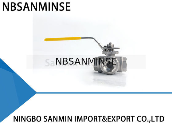 3 Way Hydraulic Ball Valve 1 Inch 1000psi WOG CF8M3K-1 Stainless Steel SS316 Oil And Gas Pipe Line