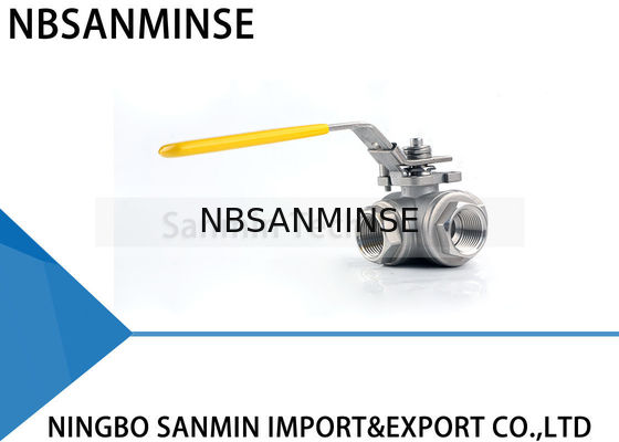 3 Way Hydraulic Ball Valve 1 Inch 1000psi WOG CF8M3K-1 Stainless Steel SS316 Oil And Gas Pipe Line