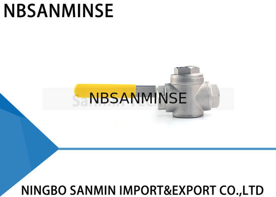 3 Way Hydraulic Ball Valve 1 Inch 1000psi WOG CF8M3K-1 Stainless Steel SS316 Oil And Gas Pipe Line