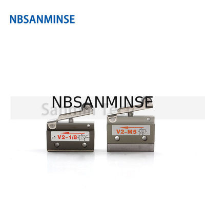 NBSANMINSE V2-M5 V2-1/8 2/2 Way Air Mechnical Control Valve Pneumatic Two Way Roller Valve Automation Line