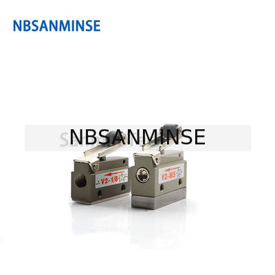 NBSANMINSE V2-M5 V2-1/8 2/2 Way Air Mechnical Control Valve Pneumatic Two Way Roller Valve Automation Line