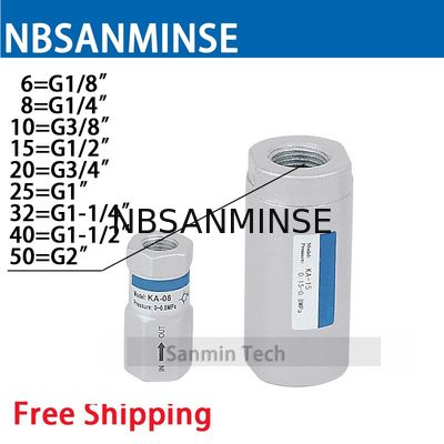 NBSANMINSE KA Check Valve Pneumatic Air Valve 1/8 1/4 3/8 1/2 3/4 1 1-1/4 1-1/2 2 One Direction Valve For Automation