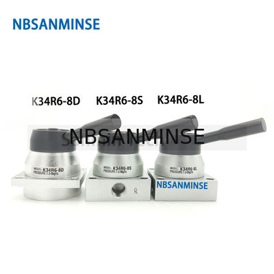NBSANMINSE K34R6 G1/4" Hand Switching Valve Drawing Valve Mechanical Pneumatic Manual Valve G 1/4 Thread