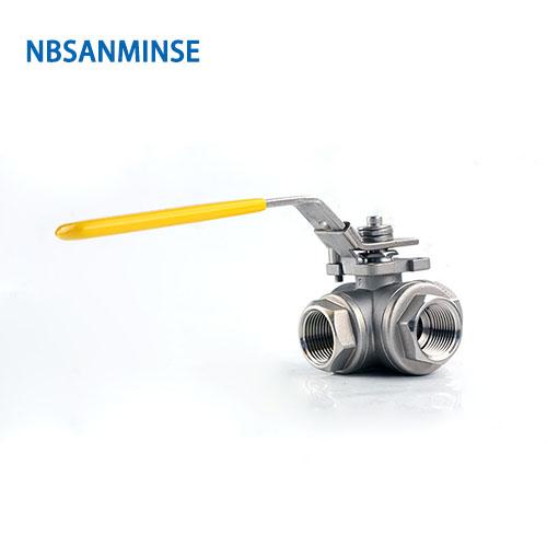 3 Way Hydraulic Ball Valve 1 Inch 1000psi WOG CF8M3K1 Stainless Steel