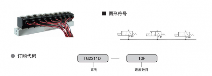 TG2311D-10F Textile Combination M5 Pneumatic Solenoid Valve 24vdc 0