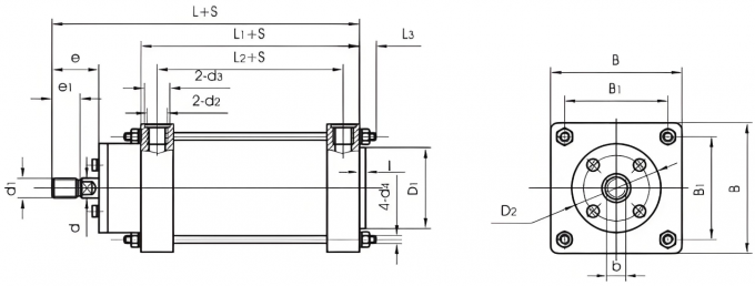 QGA, QGBⅠ Series Basic Type Cylinder
